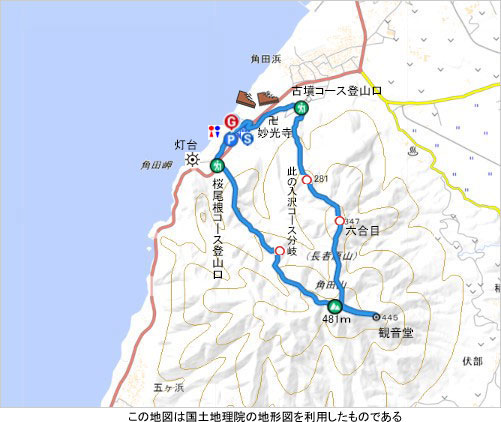 登山道概略図