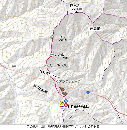 登山道概略図
