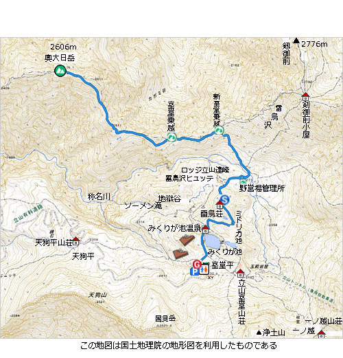 登山道概略図
