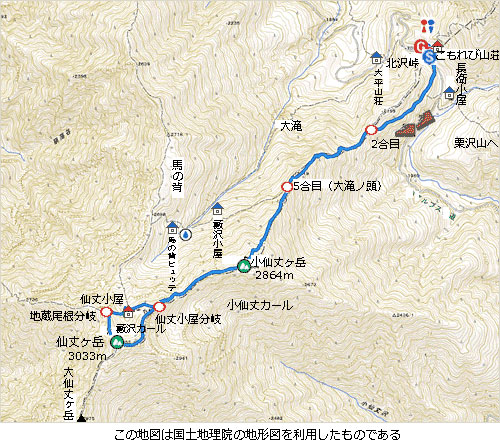 登山道概略図
