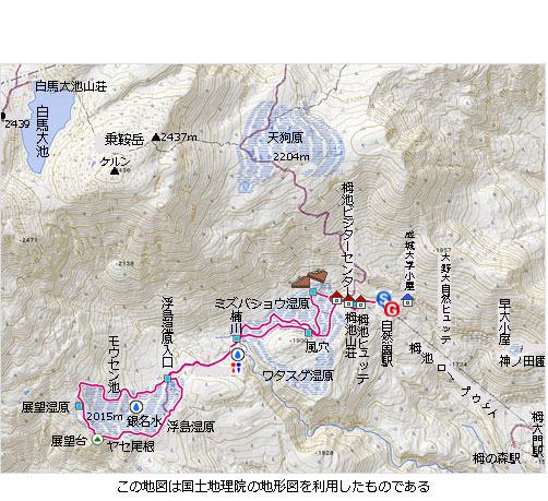 登山道概略図