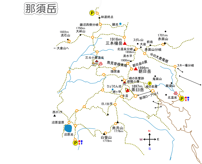 那須岳概略図